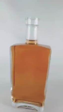 Clear Glass Empty Bottle Square Transparent Liquor Glass Whisky Bottles