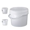 customized plastic paint bucket 5L/litre PP pail white round plastic barrel with plastic/metal handle open top for industrial