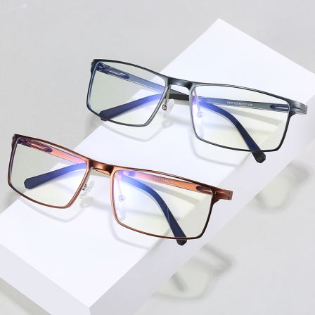 Optical Custom Anti blue Light Blocking lenses EMS Alloy Eyeglasses Mens Metal Optical Eye Glasses Frame
