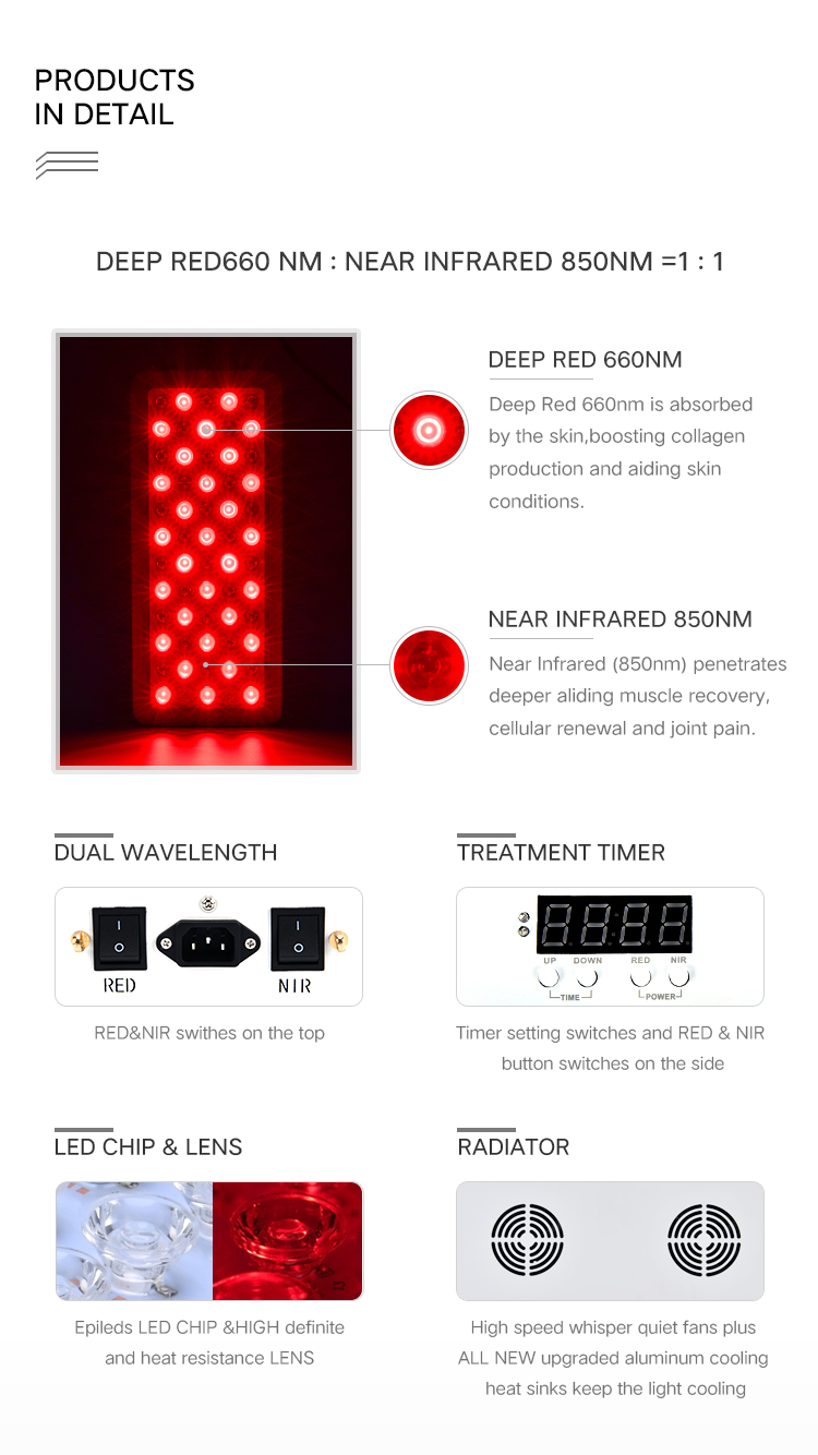 Wholesale 660nm 850nm Red Light Therapy Panels 1000W Full Body Led Treatment Machine Infrared Light Therapy
