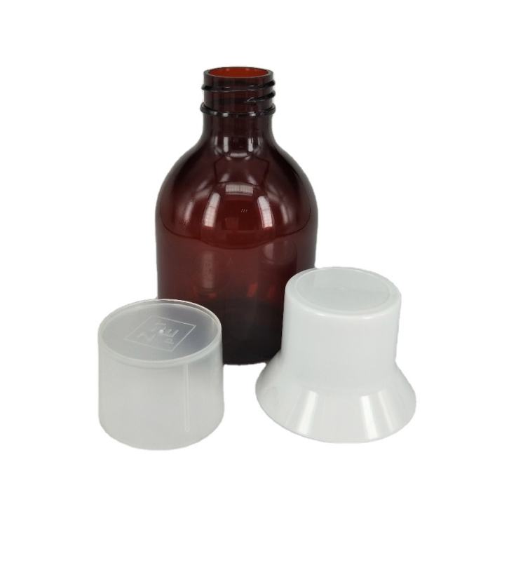 Oral Solution with Measuring Cap Ball Shape Plastic Syrup Bottle