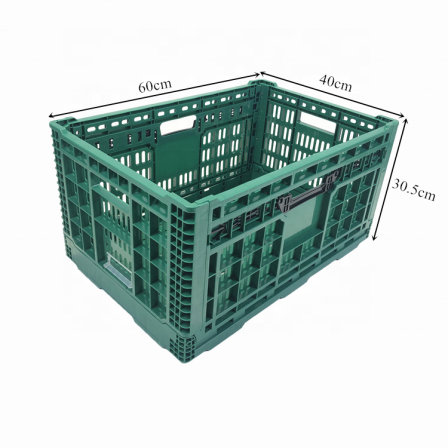 Manufacturer hot sale logistics plastic foldable crate for vegetables and fruit