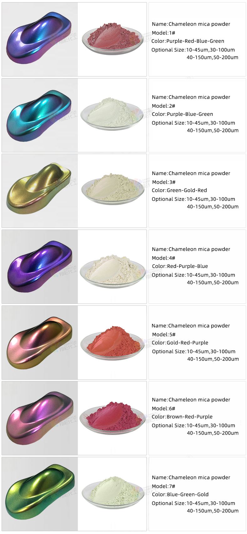 10g Chameleons Pigment for  Nail polish eye shadow and cosmetics Magic Discolor Powder