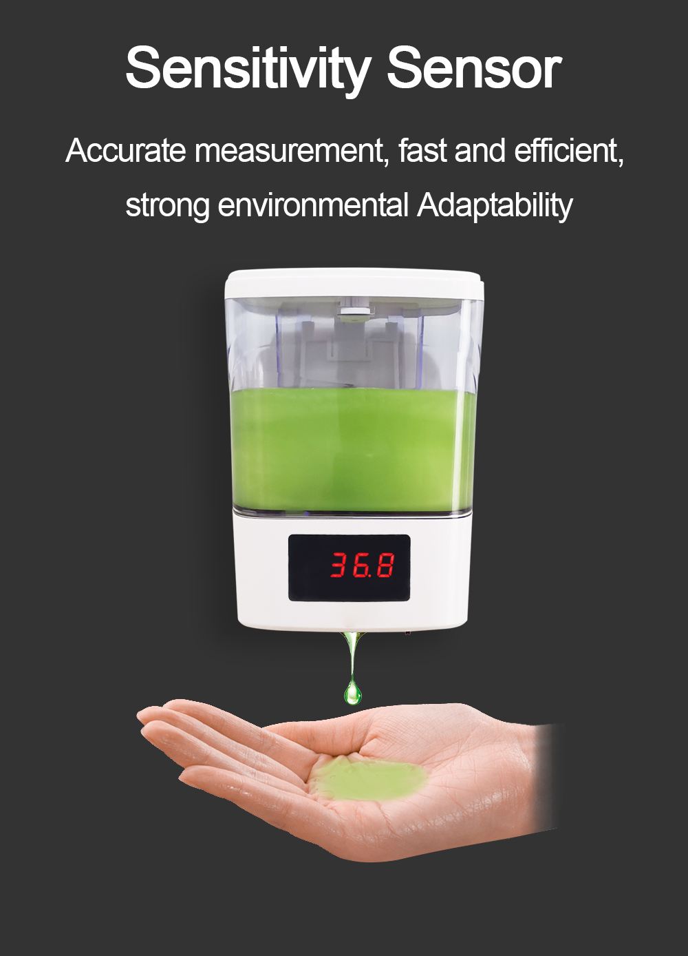 DAZ Auto Liquid Soap Dispenser Dosing Hand Sanitizer Automatic Dispenser Infrared Sensor Sope Dispenser With Therometer