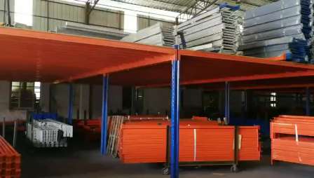 Warehouse industrial steel flooring systems pallets lit mezzanine rack for factory pallet