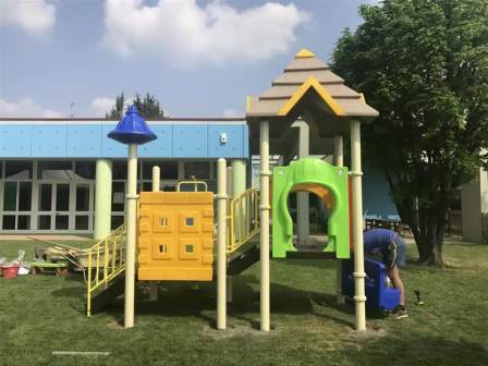 2021 new seris plastic kids play centre slide for children outdoor playground equipment for sale