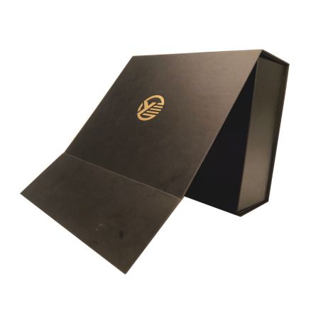 Book Shape Cardboard Collapsible Paper Black Flat Folding Magnetic Gift Box Cloth Packaging Clothes Shipping Boxes With Lid