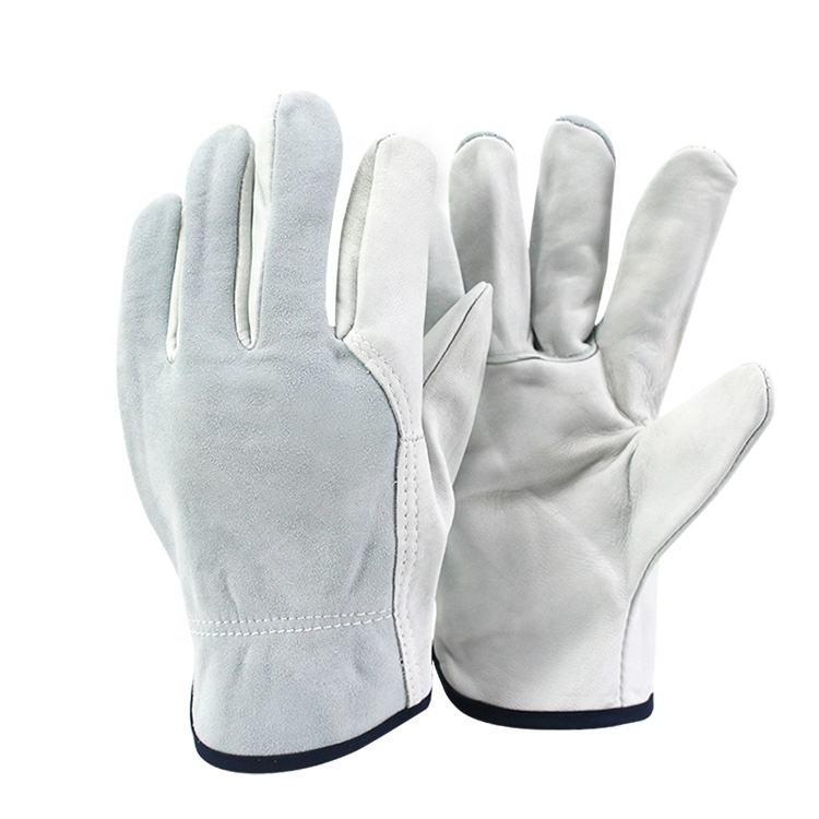 White working universal safety sheepskin driving gardening protective gloves