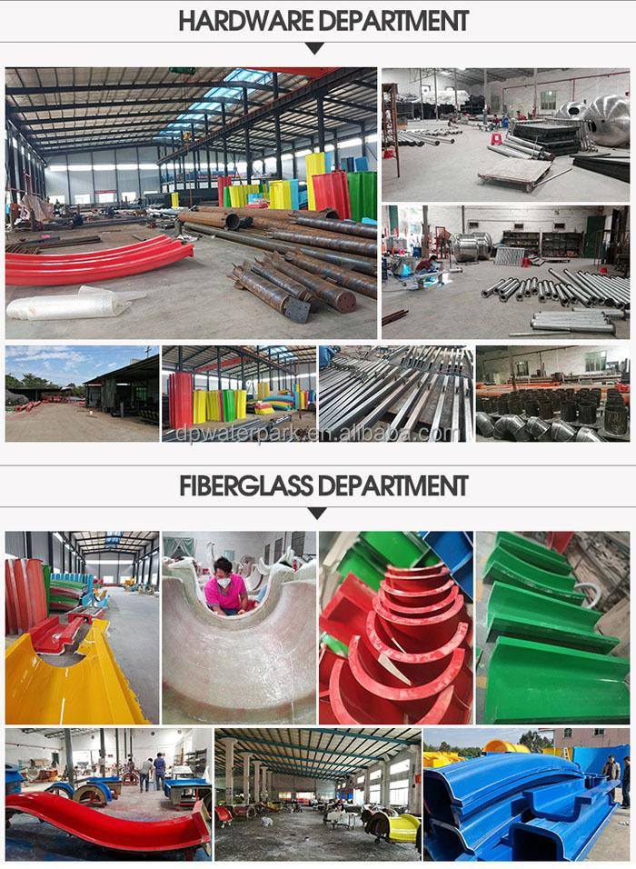 Free design big commercial adult fiberglass water park slides equipment big trumpet slides for sale