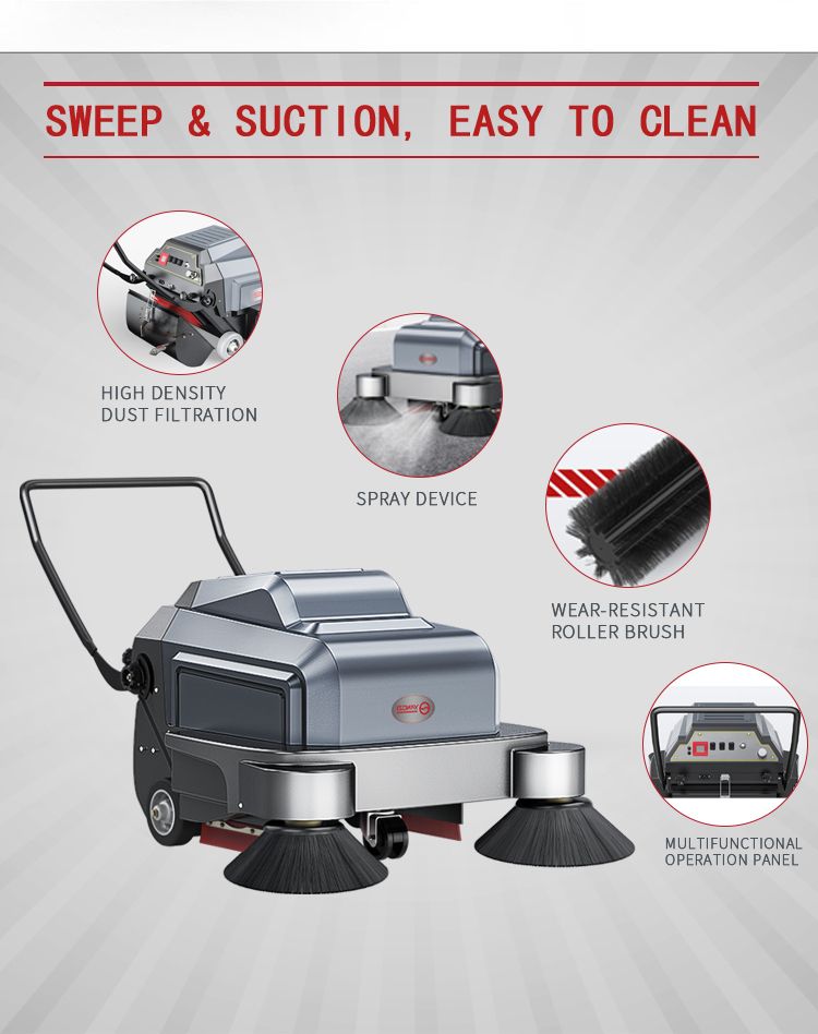 YZ-S3 Concrete Floor Cleaning Machine Cordless Plastic Electric Broom Carpet Road Floor Sweeper Machine