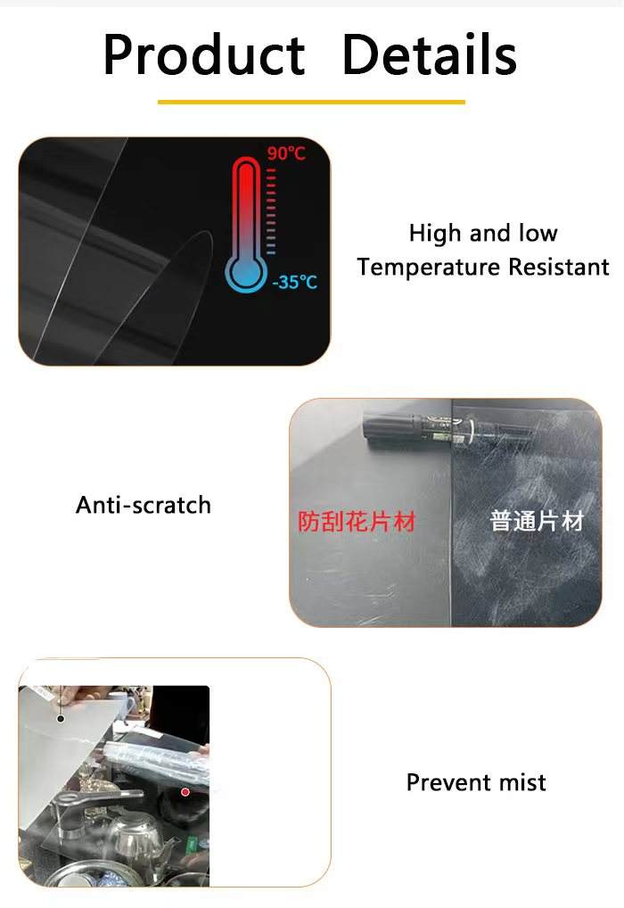Customized colors PET/PP/PVC/PS/ABS transparent sheet anti-static prevent mist,food grade printable blister vacuum