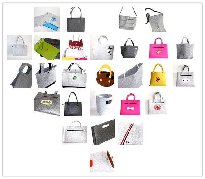 women felt tote bag 100% wool felt handbags custom logo