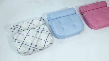 Wholesale high quality 3d air mesh waterproof spa bath pillow with suction cups for bathroom
