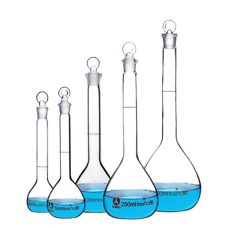 Customized high temperature processing irregular glass volumetric flask for laboratory