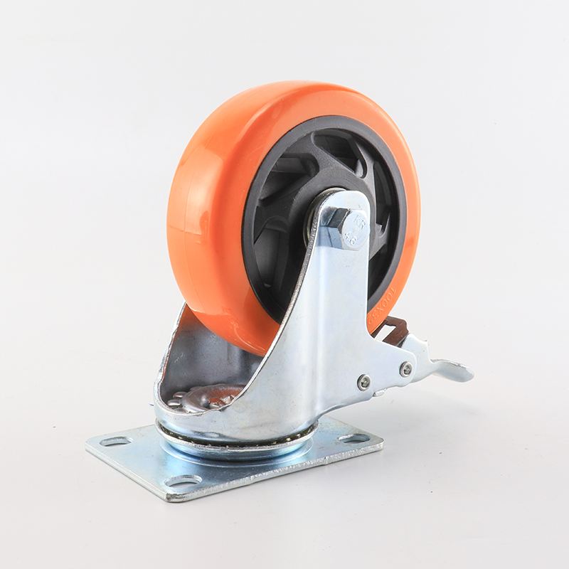 1.5 inch white PP swivel caster wheels Mounting Height 50mm