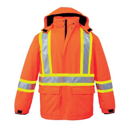 Hot Sale Fluorescent Insulated Work Road Construction Winter High Visibility Orange Hi Vis Safety X Back Reflective Jacket