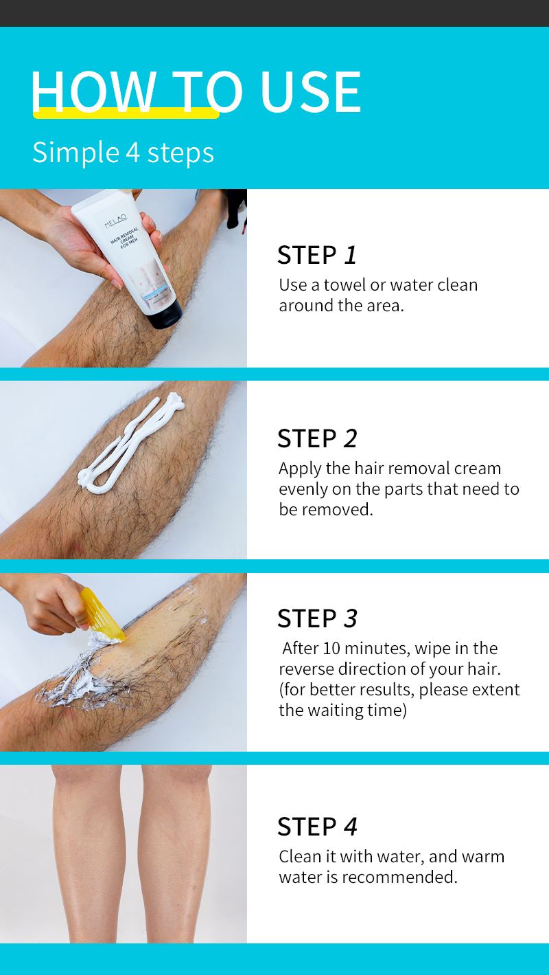 MELAO Private Label Natural Permanent Painless Depilatory Armpit Body Leg Hair Removal Cream Lotion For Men