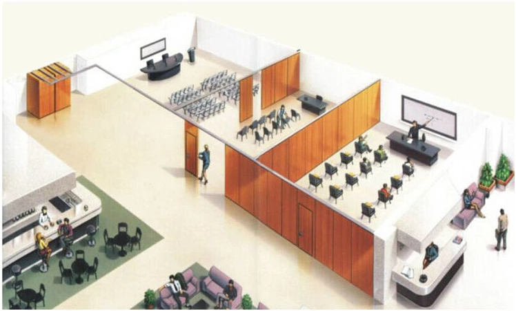Operable Soundproof Wall mdf office partition Conference Room acoustic partition