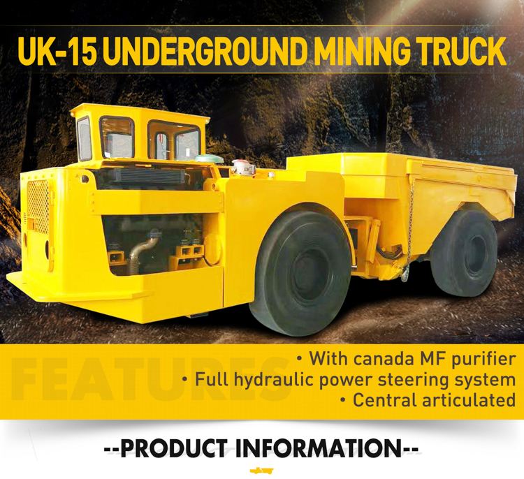 Low Height Underground Mining 15Ton Dump Truck
