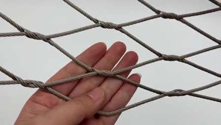 Rope Mesh Cable Voliere Oiseaux Ferrule and Knotted Mesh Stainless Steel WIRE Protecting Mesh Woven Protection Plain Weave CE