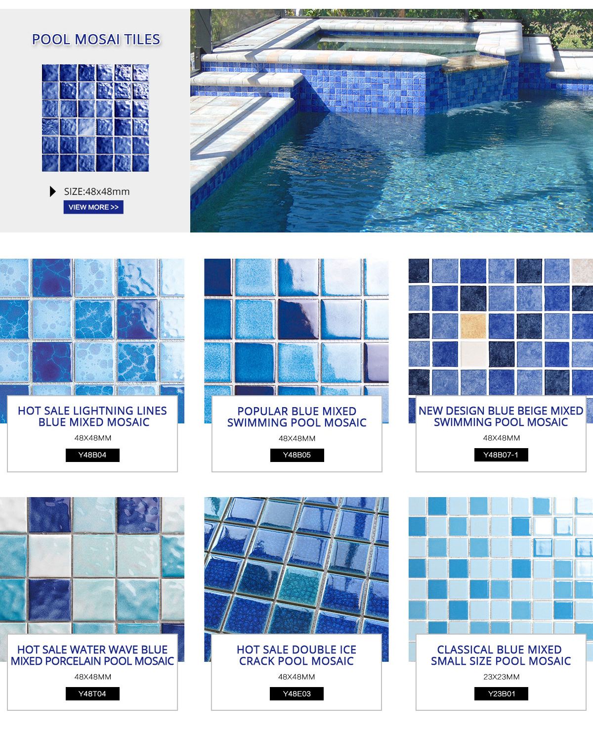 48*48mm kiln pattern porcelain mosaic kitchen backsplash tile grid glow mosaic tile vina swimming pool tile