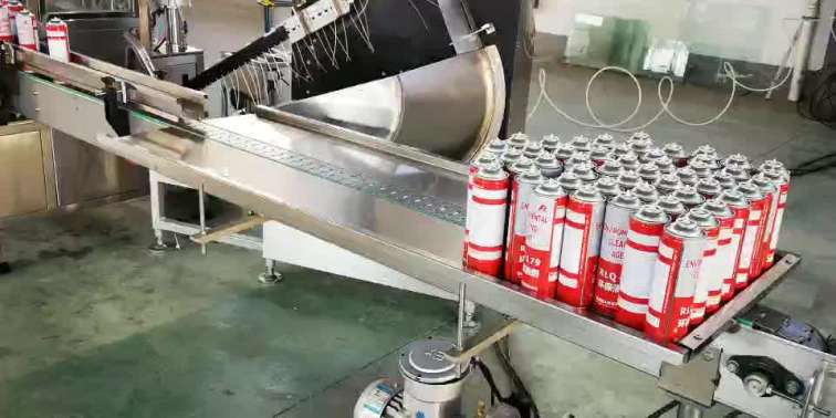 Automatic aerosol filling machine for canned artificial party snow foam spray