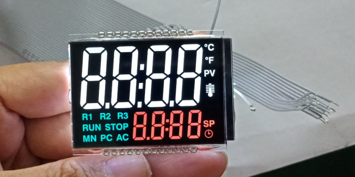 Custom 24 pin va segment water meter lcd temperature display