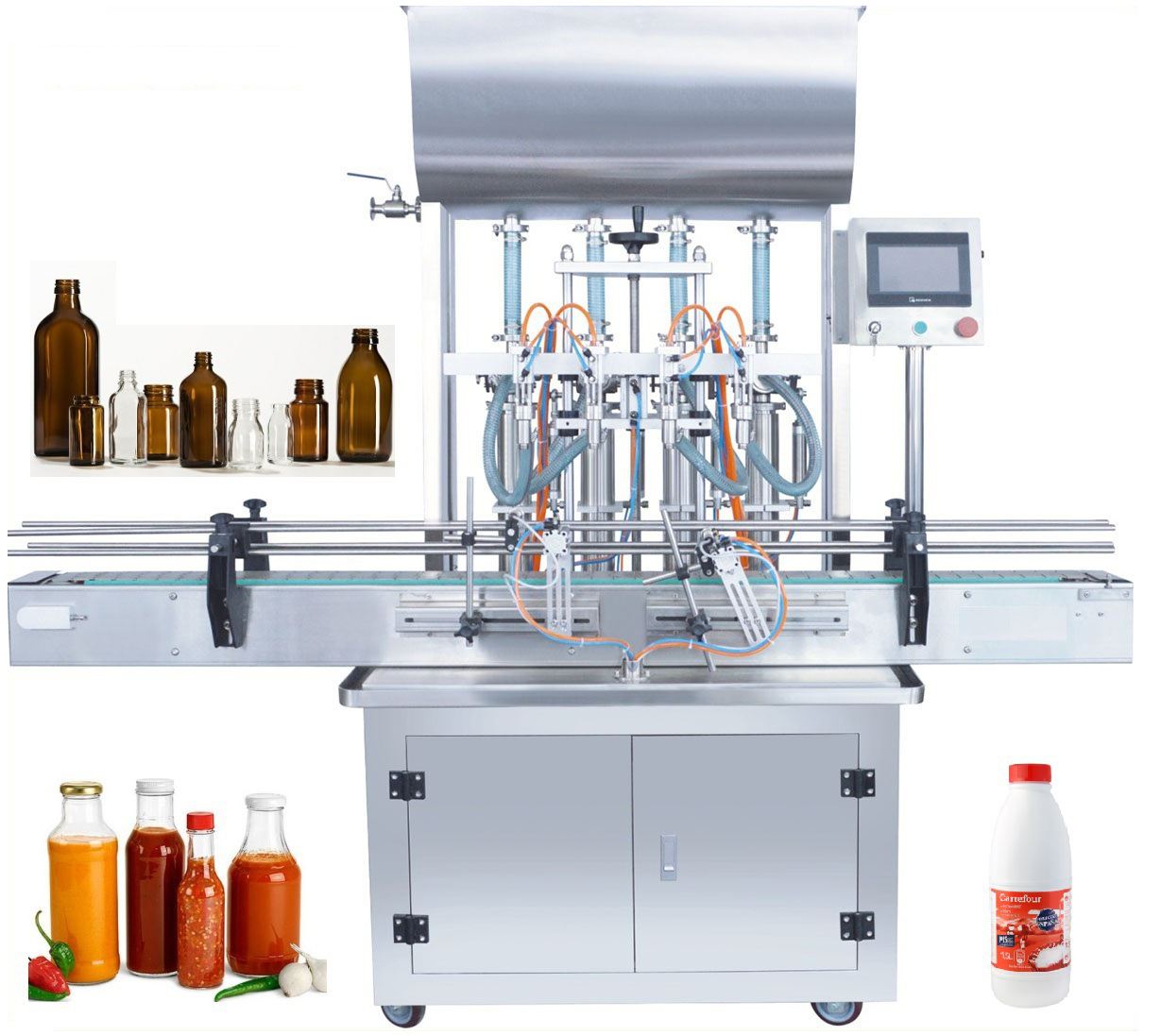 G1W1 Semi automatic juice tomato sauce ice cream perfume oil honey water bottle liquid paste filling machine
