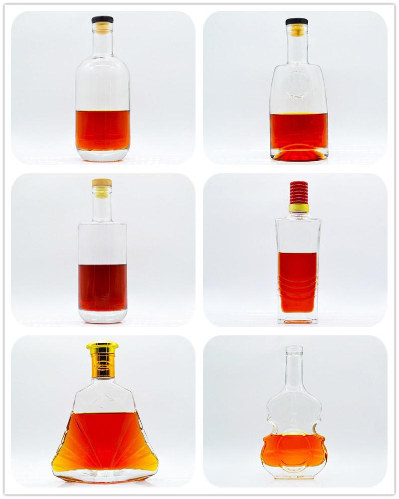 200ml 250ml 375ml 500ml 700ml 750ml Empty XO Brandy Glass Bottle Cork Vodka Whisky Bulk Wine Empty Liquor Glass Bottles