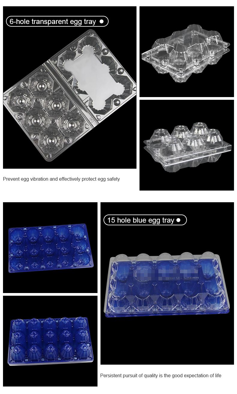 Factory custom clear 6/9/12/15/20 holes disposable plastic egg trays for sale eggs packaging boxes