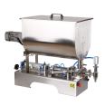 Pneumatic Paste Filler Thick Sauce Sugar Tooth Chutney Tomato  Peanut Butter Bottle Filling Machine with Mixer and Heater