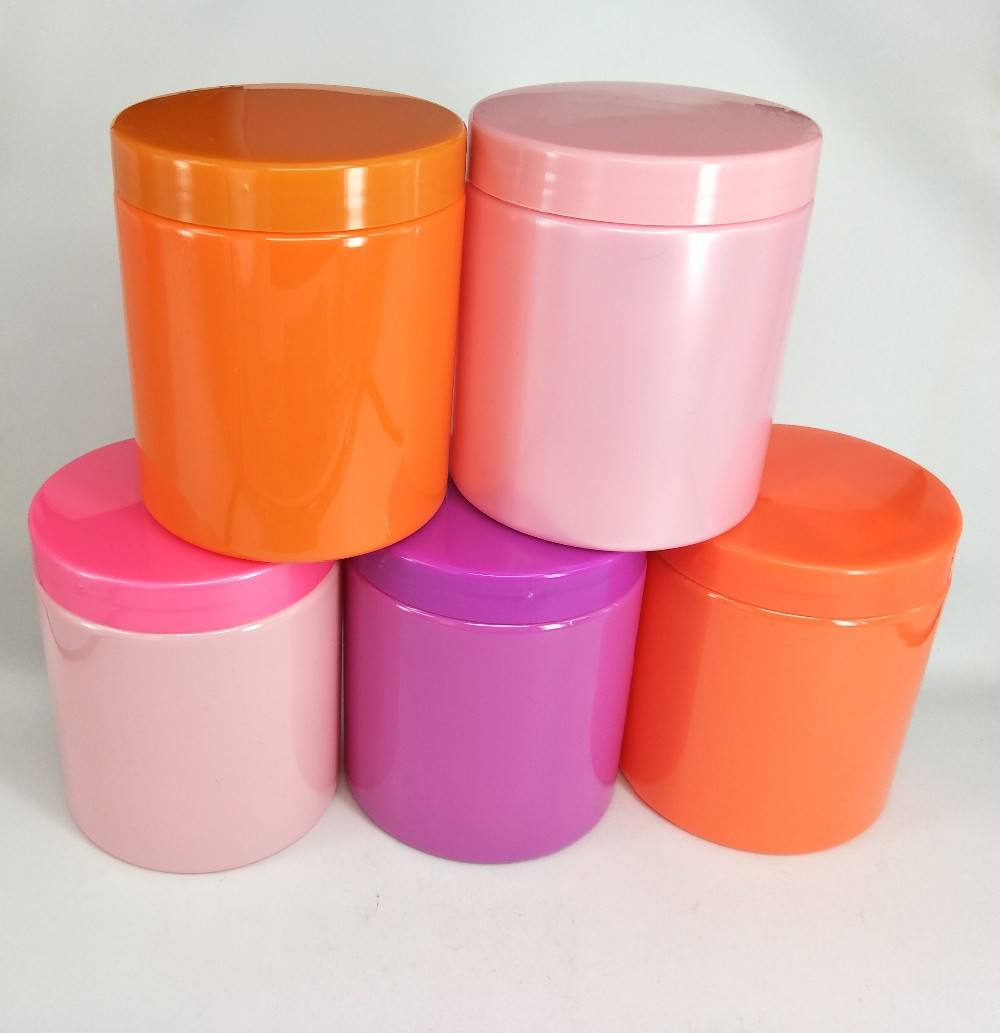 500ml pink purple orange white round protein powder jar