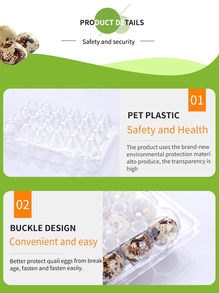 best selling wholesale factory price clear disposable plastic quail egg tray for supermarket