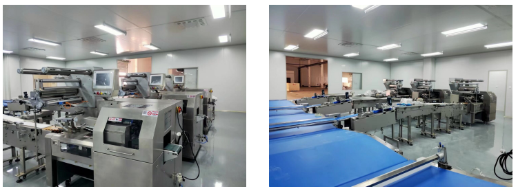 Horizontal automatic loaf, teacake, roll, toast, hot cross bun pillow packing machine flow wrapping machine