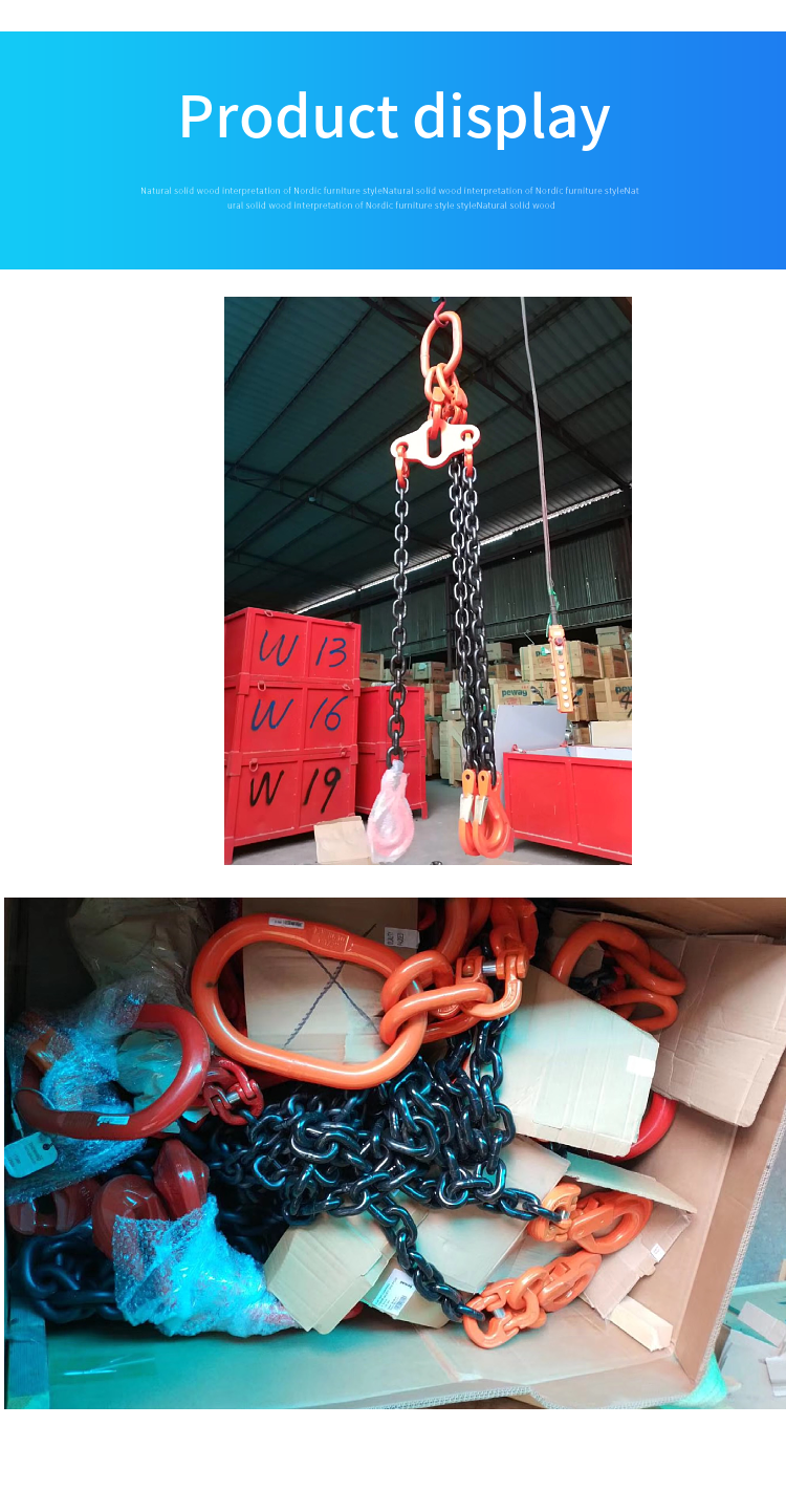 Durable Using High-strength Grade100 Four Leg Industrial Lifting and Handling Chain Rigging