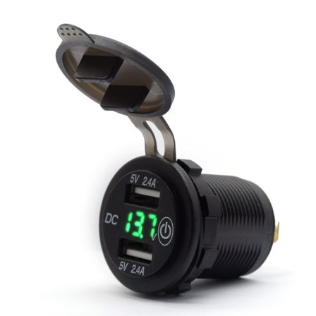 36W Fast PD USB-C Car Charger with USB Quick Charge 3.0 and Type C Charger Socket with LED Digital Voltmeter Car Charging