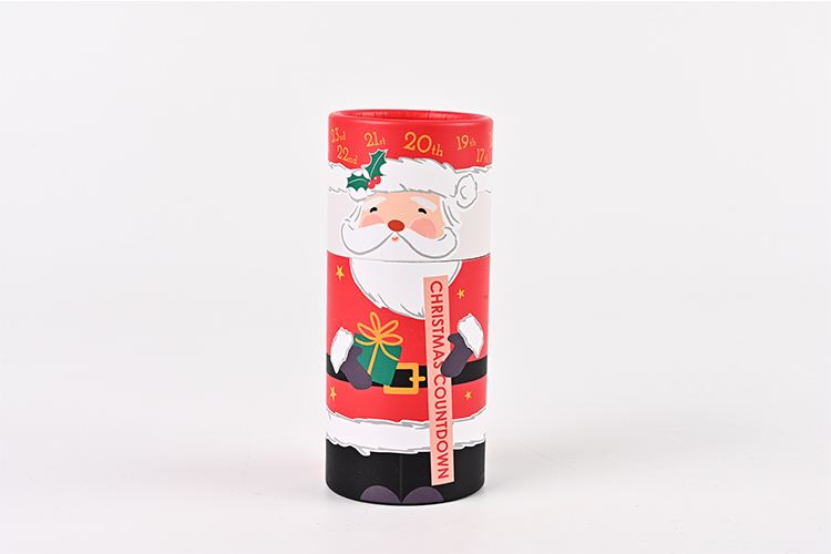 Christmas series printed design kraft paper bag tube paper round packaging tube