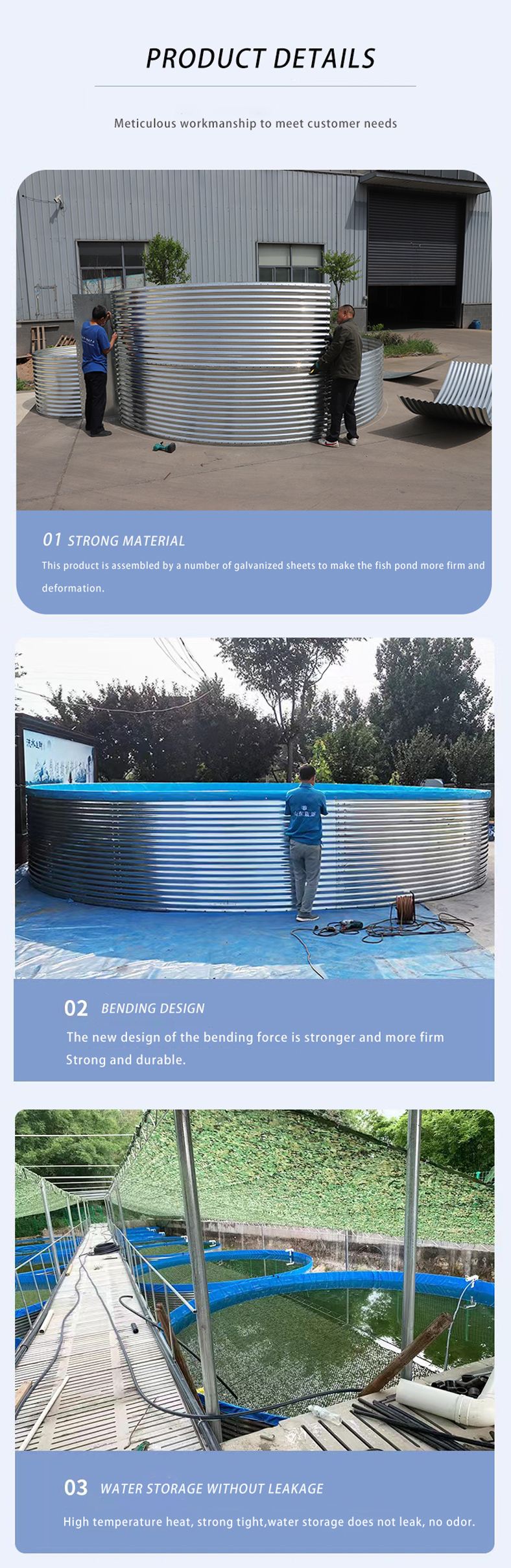 Factory price overhead bolted galvanized steel iron collapsible drinking stock water storage tank