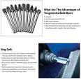 10 Pcs Double Cut 3mm Shank Diameter Tungsten Carbide Burr Set Rotary Burrs