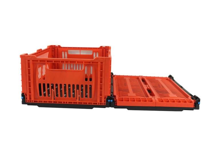 cheap stackable small size collapsible type 15.7"x11.8"x 6.9" folding small plastic crate basket