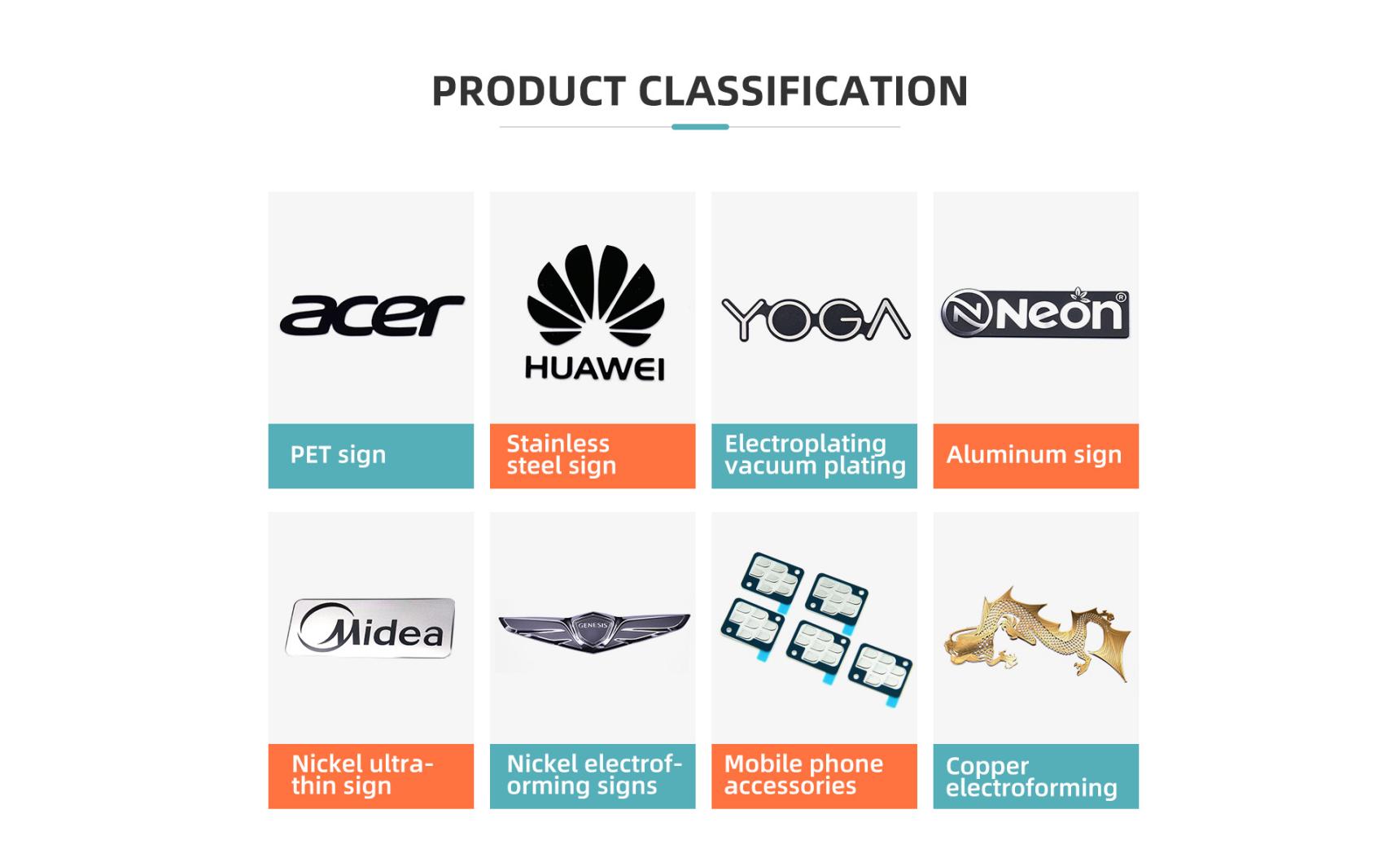 Manufacture customized high quality brand Aluminum metal logo adhesive stiker