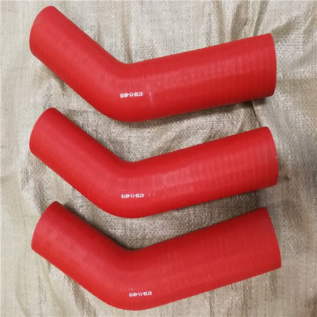 Red Supercharger Tube Hydraulic Air Hose Intercooling Pipe Of Excavator