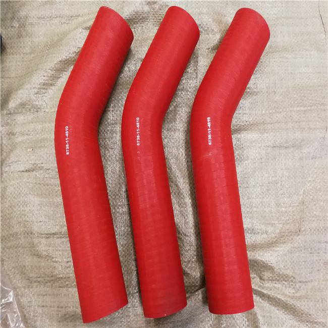 Red Supercharger Tube Hydraulic Air Hose Intercooling Pipe Of Excavator