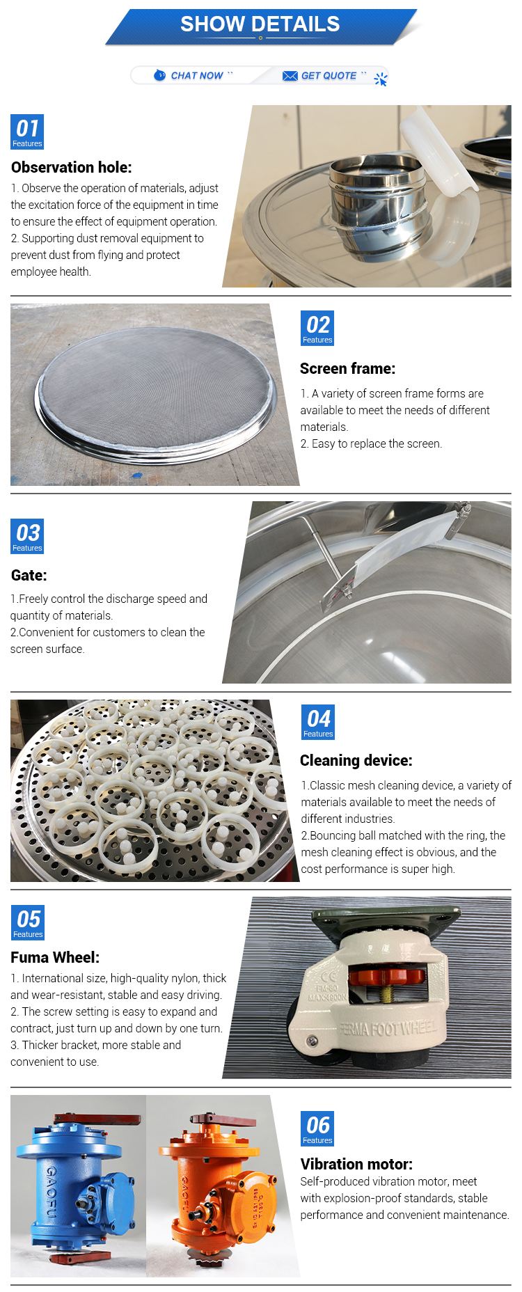 Factory price powder sieving sifter shaker industrial vibrating sieve machine for food industry
