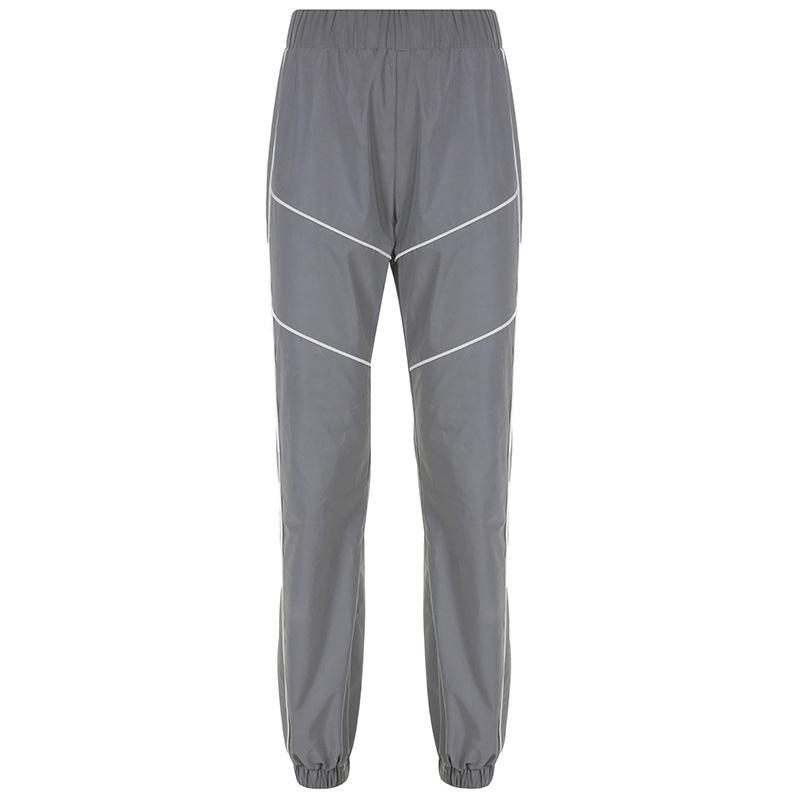 Wholesale brand sports reflective unisex loose casual track pants