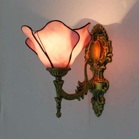 Tiffany Style Wall Lights Sconce Multi-Colored led bedside downlight Villa Balcony wall mounted Aisle Lamp