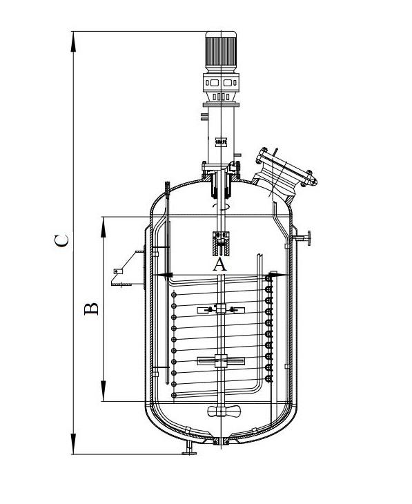 FCH 1000 Standard type high pressure reactor vessel with propeller agitator High quality
