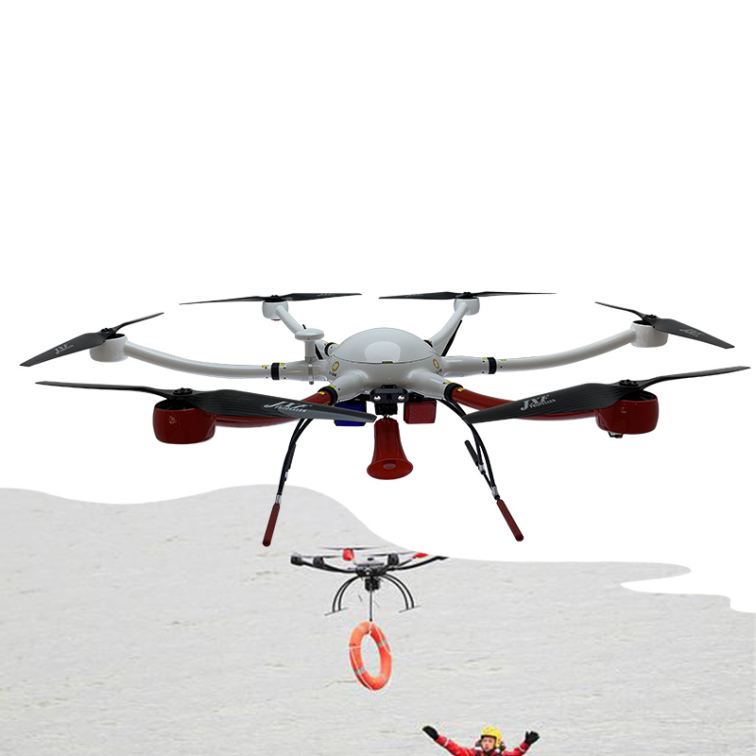 Long range powered drone for survey and inspection and rescue