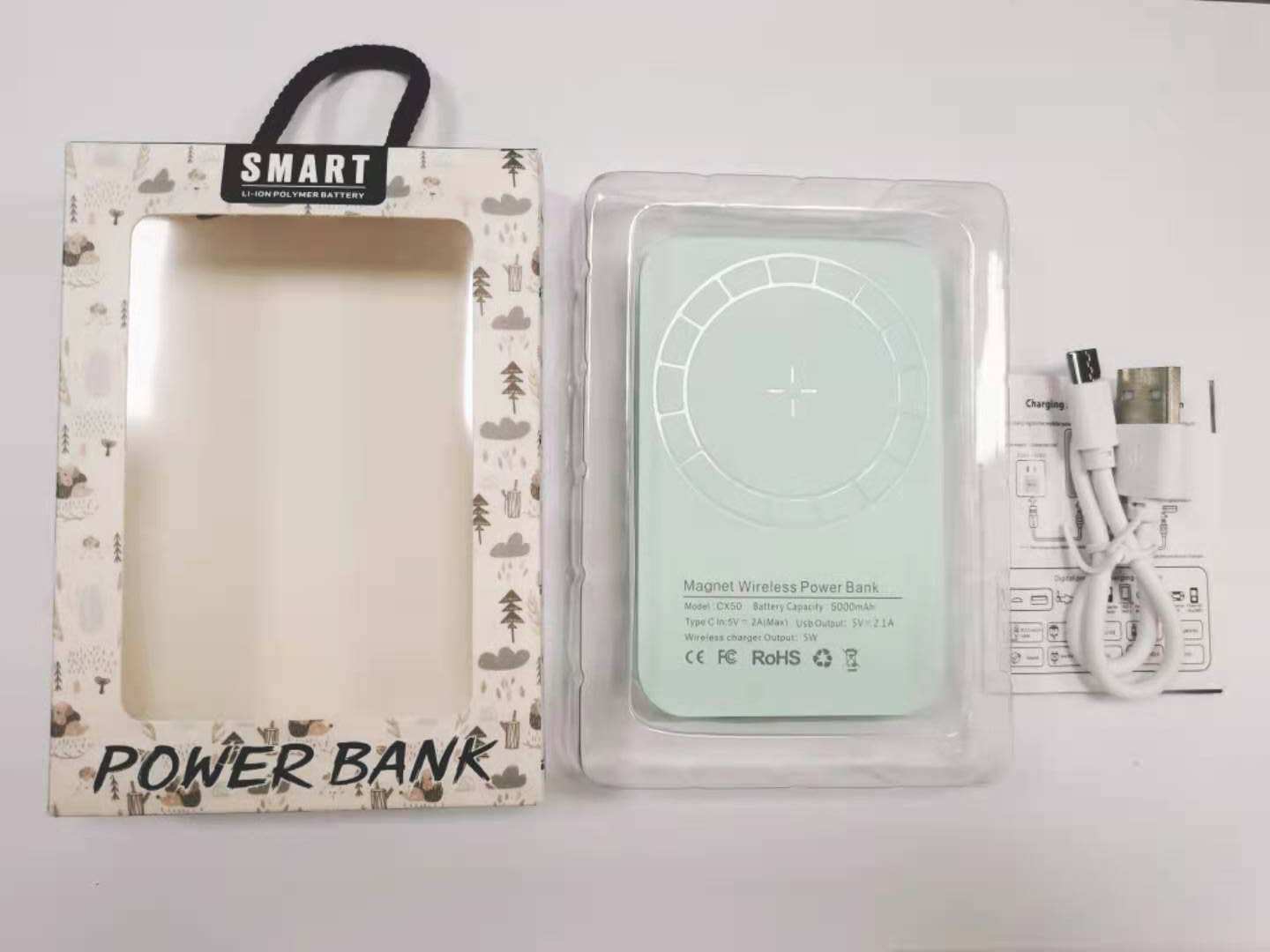 DAZ Portable Power Station Smart Wireless Powerbank Battery Qi Charger Mobile Mini Power Bank Case Magnetic Wireless Power Banks