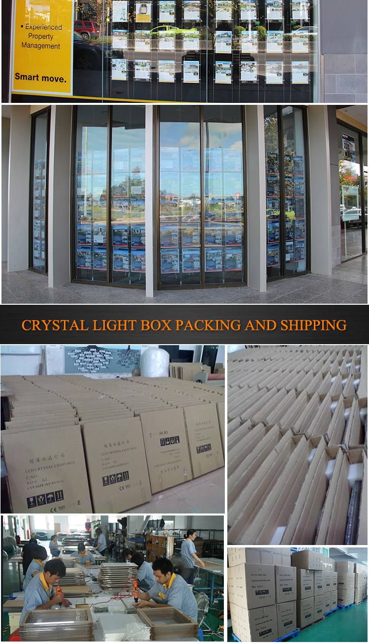 slim LED window displays acrylic photo frame light box A4 A3 A2 A1 hanging crystal light box